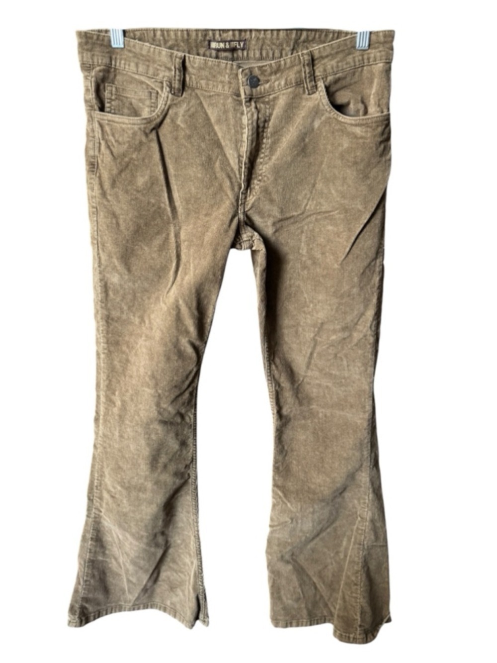 Men's RUN & FLY Corduroy Pants Waist 34 Brown